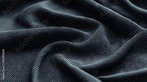 Textured Black Fabric Close-up 