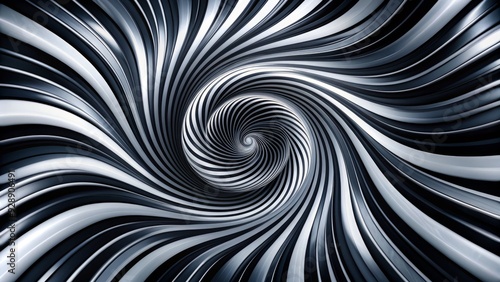 Dramatic high-contrast swirl background with intricate black and white patterns, evoking a sense of dynamic energy and mesmerizing visual tension. photo