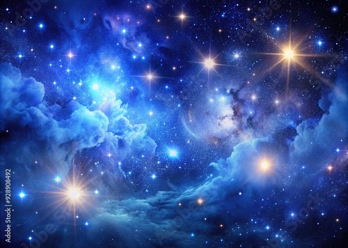 Celestial Embrace: Cosmic, boundless, deep indigo, stars, nebulae, night sky.