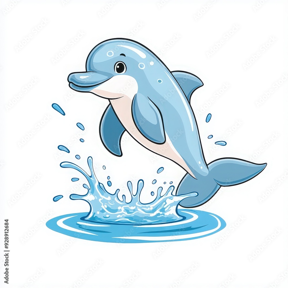 A cheerful dolphin playfully jumping out of the water, depicting a vibrant marine scene full of joy and energy. A cheerful dolphin playfully jumping out of the water, depicting a vibrant marine scene full of joy and energy.