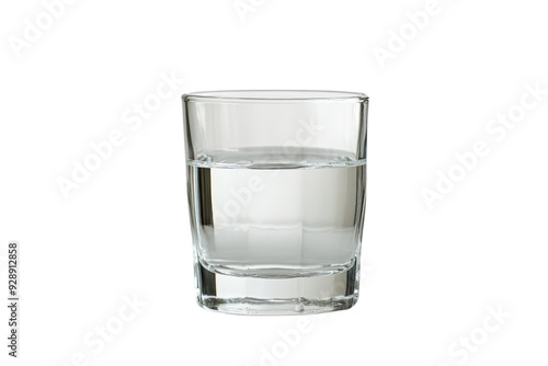 A clear glass of water isolated on a transparent background. Perfect for concepts of purity, hydration, and health.