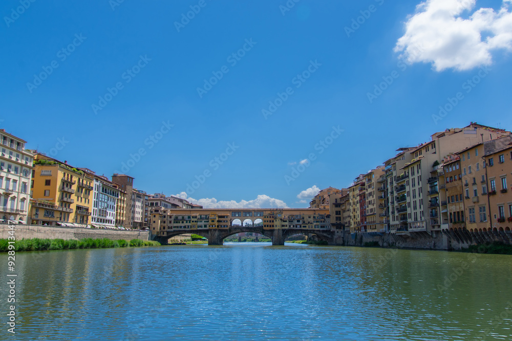 View of the Arno, the river that crosses the city of Florence in Italy. View of the Arno, the river that crosses the city of Florence in Italy.