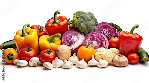 Heat - tolerant Vegetables Vegetable, isolated on white background Generative AI photo