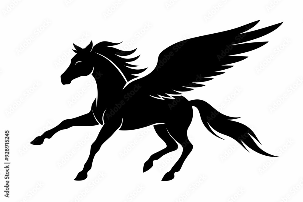 Horse flying silhouette, pegasus flying horse with wings vector
Horse flying silhouette, pegasus flying horse with wings vector