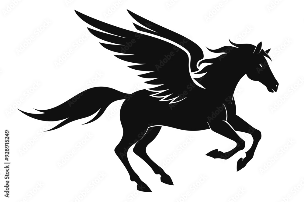Horse flying silhouette, pegasus flying horse with wings vector
Horse flying silhouette, pegasus flying horse with wings vector