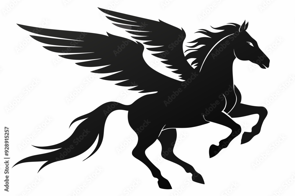 Horse flying silhouette, pegasus flying horse with wings vector
Horse flying silhouette, pegasus flying horse with wings vector