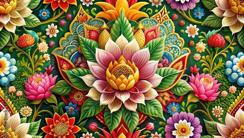 Floral Thai: Delicate Thai flavors and traditional patterns intertwined with vibrant floral imagery.