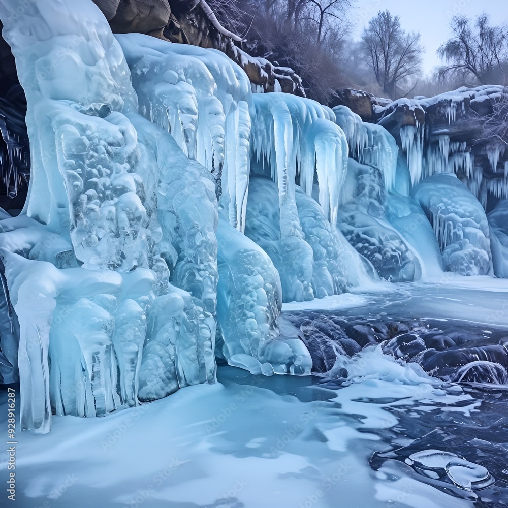 icicles on the edge of the river icicles on the edge of the river