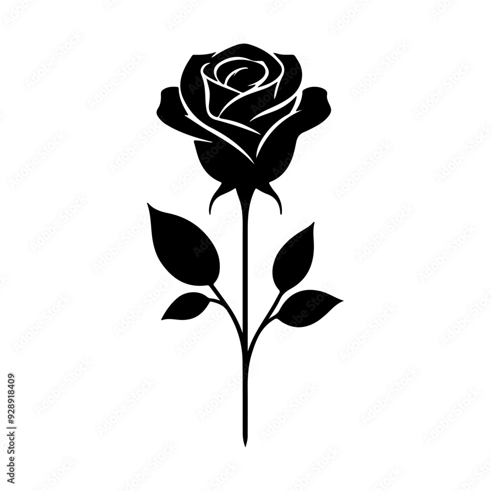Rose Silhouette black Rose Silhouette black