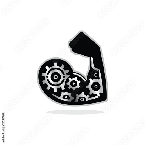 Mechanical arm vector illustration, strong arm illustration