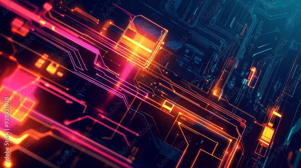 Glowing Circuit Design Glowing Circuit Design