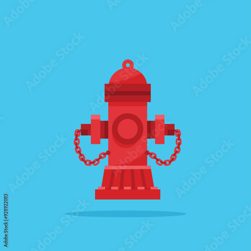 red fire hydrant pillar icon. fire extinguisher equipment illustration. suitable for poster and web icon use