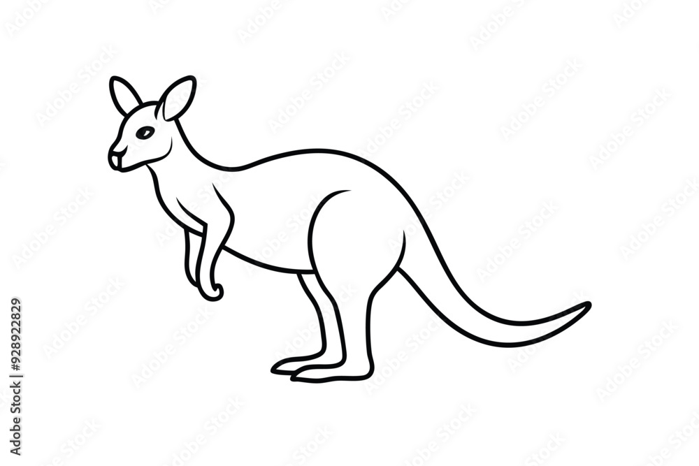 kangaroo line art vector illustration kangaroo line art vector illustration