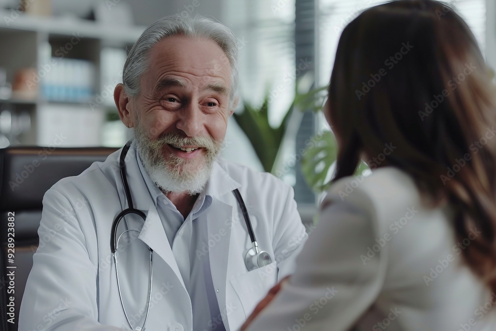 Doctor Consulting with Patient in Clinic Doctor Consulting with Patient in Clinic