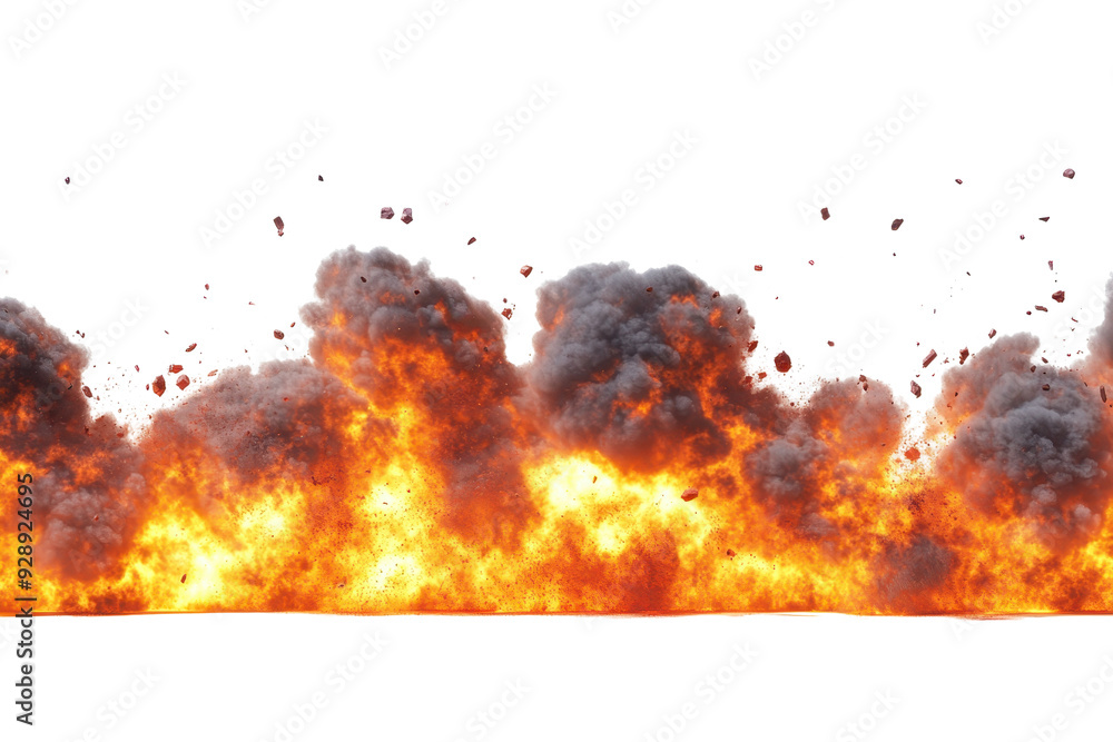 Intense explosion with bright flames and thick smoke, showcasing the dramatic power of fire and destructive elements. Intense explosion with bright flames and thick smoke, showcasing the dramatic power of fire and destructive elements.