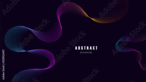 Abstract Flowing Gradient Waves on Dark Background in vibrant gradient colors on a dark background. The smooth, curved lines create a dynamic and modern design, perfect for creative projects.