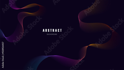 Abstract Flowing Gradient Waves on Dark Background in vibrant gradient colors on a dark background. The smooth, curved lines create a dynamic and modern design, perfect for creative projects.