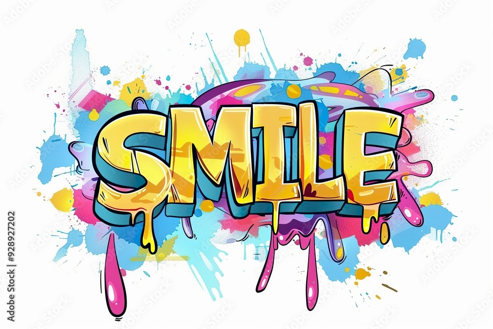 A graffiti style text featuring A graffiti style text featuring