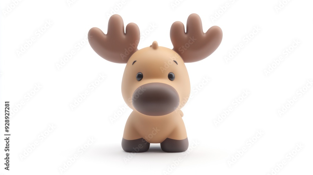 Fototapeta premium Cute 3D Rendered Reindeer Toy