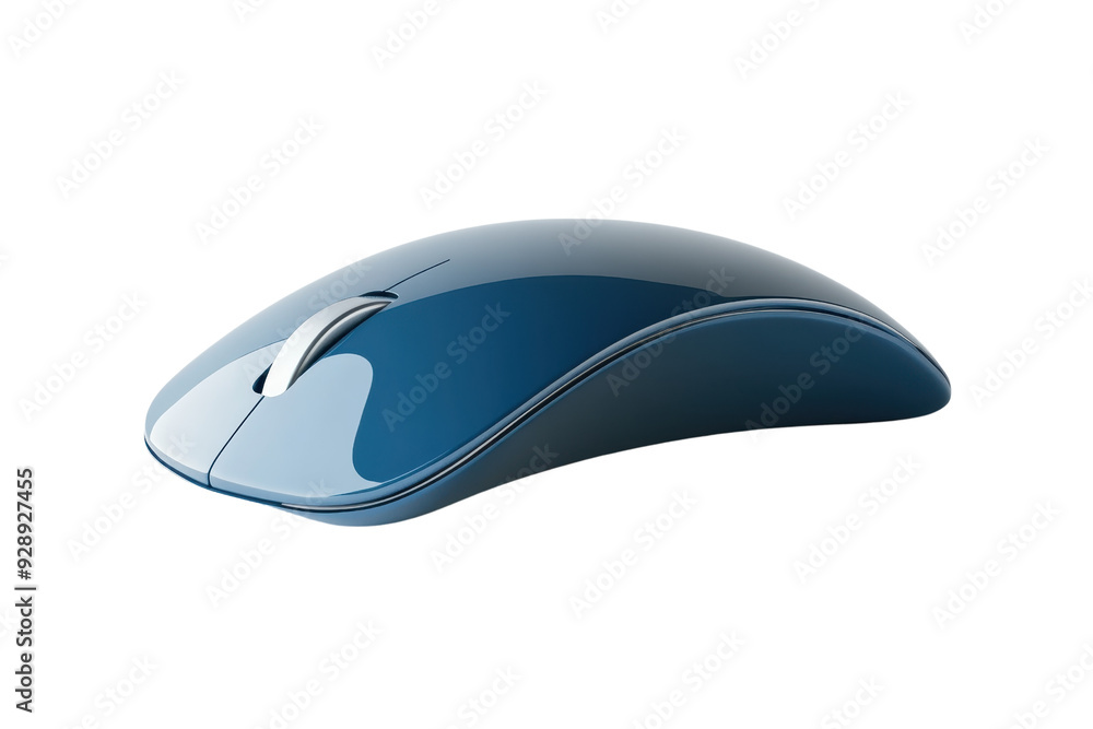 Sleek blue wireless computer mouse on a transparent background. Modern design for office or home workspaces, ensuring comfort and efficiency. Sleek blue wireless computer mouse on a transparent background. Modern design for office or home workspaces, ensuring comfort and efficiency.
