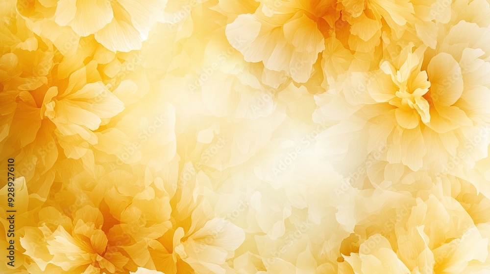 Close-up of colorful flowers against a white and yellow background, with space for text or image insertion Close-up of colorful flowers against a white and yellow background, with space for text or image insertion
