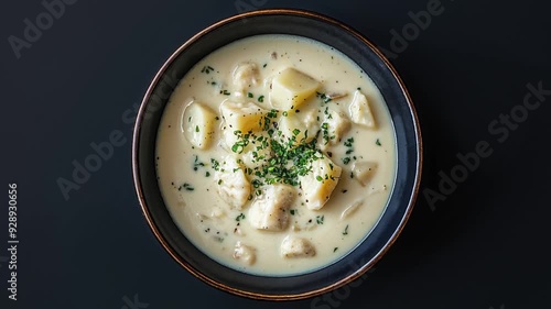 Wallpaper Mural Creamy Potato Soup Garnished with Fresh Herbs in a Bowl Torontodigital.ca