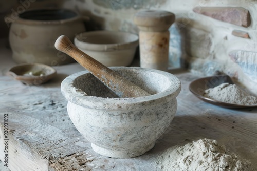 Compound: Creating Medicinal Drugs with Mortar and Pestle in Apothecary Laboratory