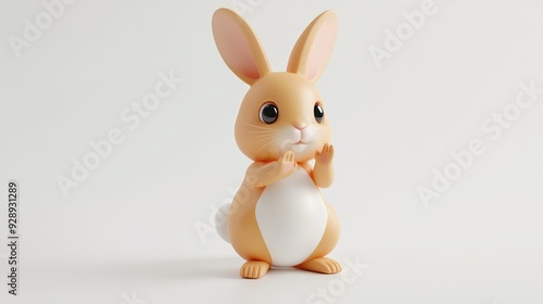 Cute Bunny Toy on White Background