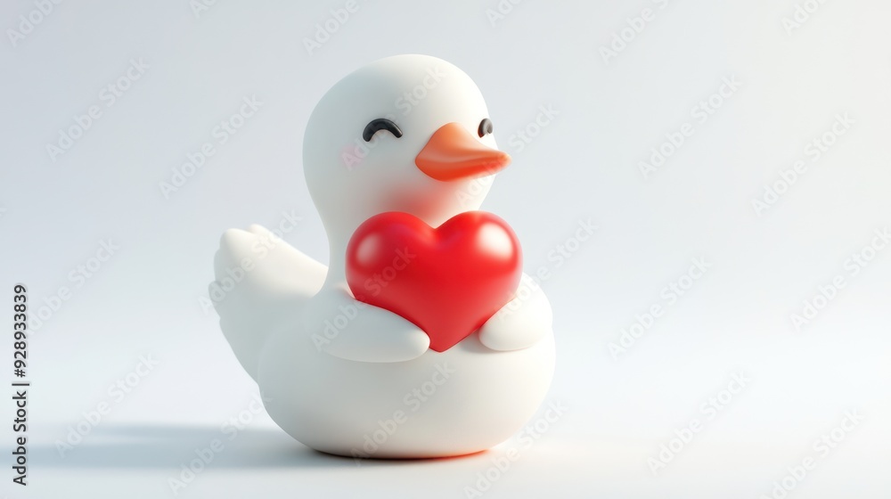 Cute Duck Holding a Heart Cute Duck Holding a Heart