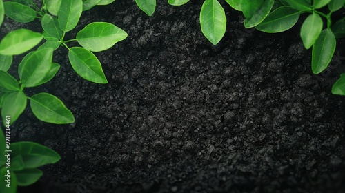 Organic compost, rich and dark soil, 3D illustration