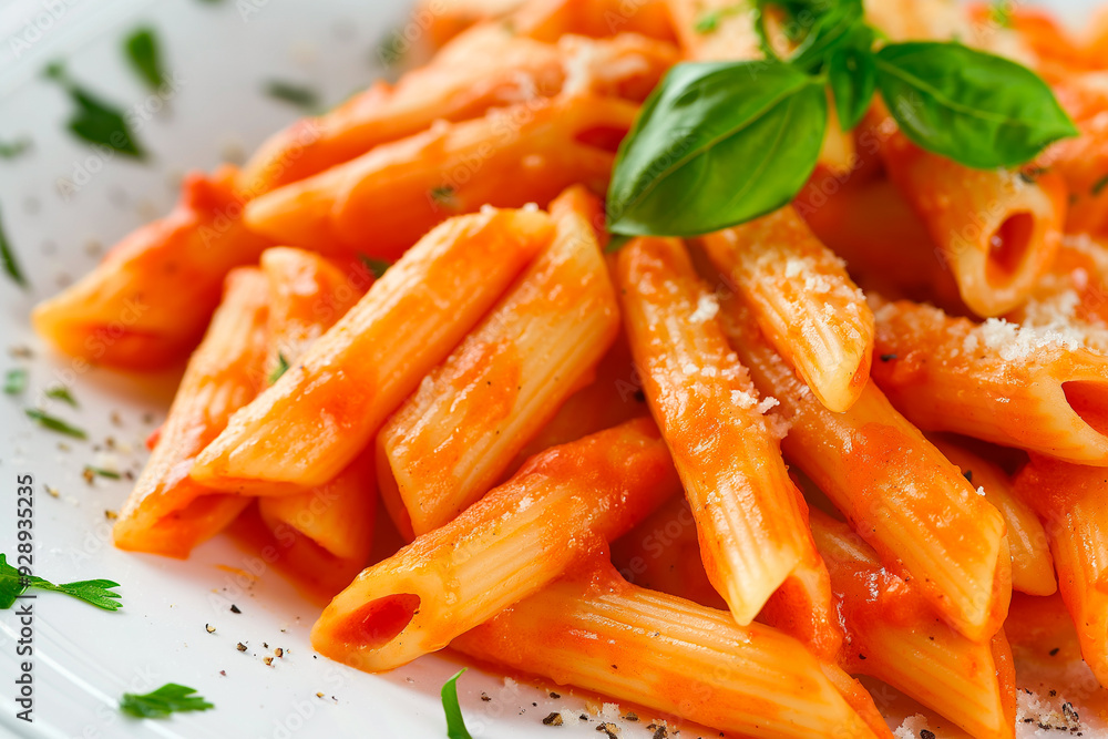 plate of delicious pasta with sauce in a white plate plate of delicious pasta with sauce in a white plate