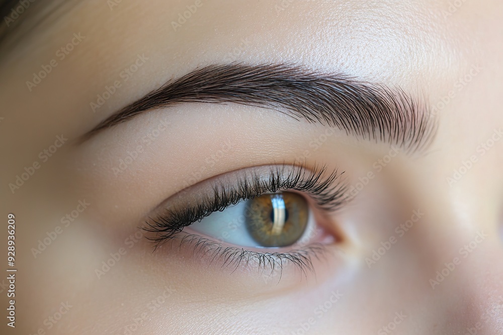 Fototapeta premium Permanent Eyebrows Makeup Procedure by Beautician