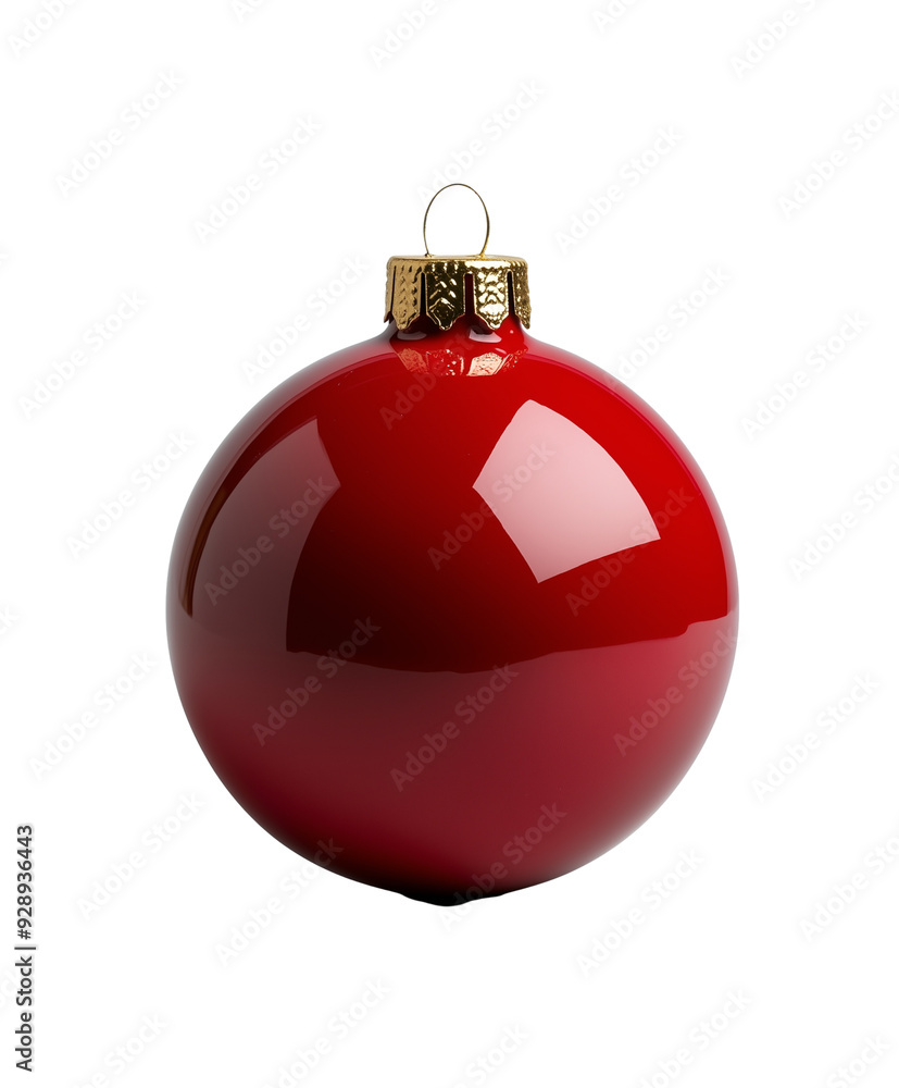 shiny red Christmas ball toy isolated on transparent background shiny red Christmas ball toy isolated on transparent background
