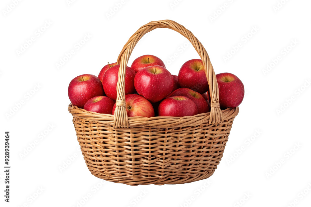 A rustic basket filled with fresh, vibrant red apples, showcasing nature's bounty and perfect for healthy living themes. A rustic basket filled with fresh, vibrant red apples, showcasing nature's bounty and perfect for healthy living themes.