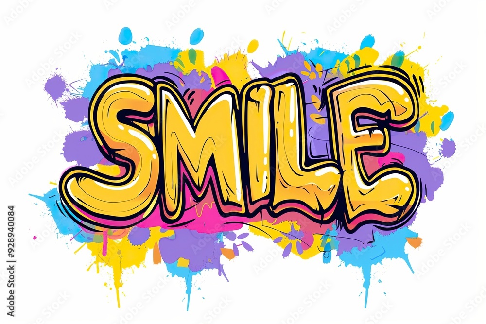 A graffiti style text featuring A graffiti style text featuring