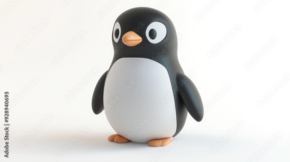 Obraz premium Cute Penguin Cartoon Character