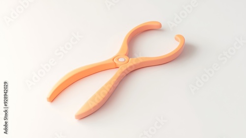 Orange Plastic Tongs on a White Background