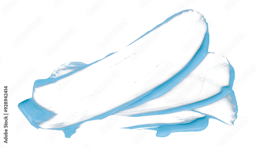 Separate ragged light blue brush strokes on transparent background. Separate ragged light blue brush strokes on transparent background.