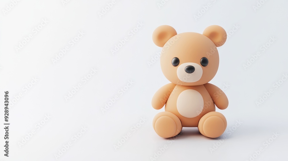 Adorable 3D Teddy Bear on White Background Adorable 3D Teddy Bear on White Background