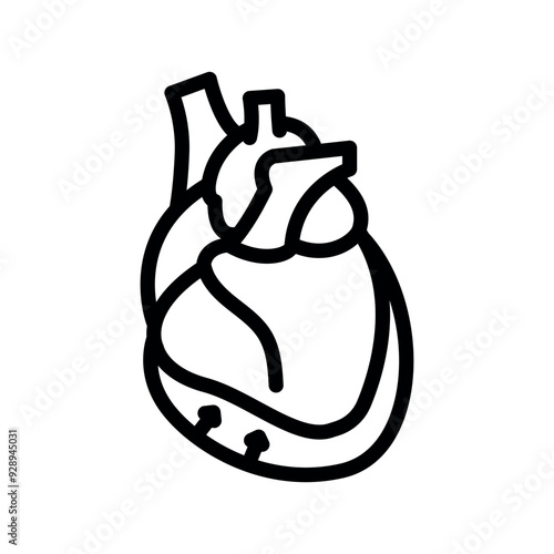 Endocarditis black line icon.