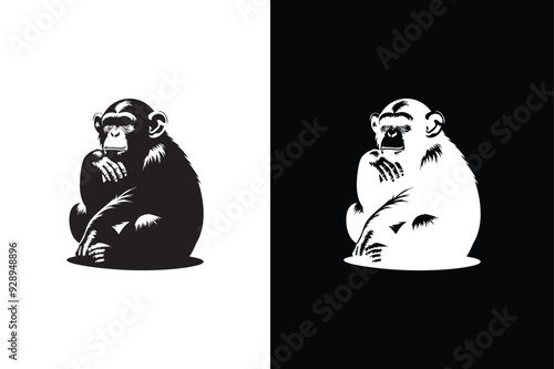 chimpanzee chimp vector on white background. photo