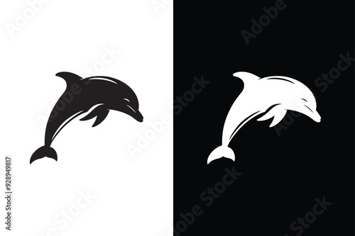 Dolphin icon. Vector icon isolated on white background.