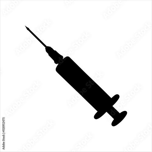 Syringe vector silhouette illustration design on white background.