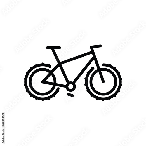 Outline bike icon. Vector sign of  bicycle. Thin line bike logotype. Bicycle's silhouette. Web vector design. E-byke symbol. City bike's logo isolated on white background.