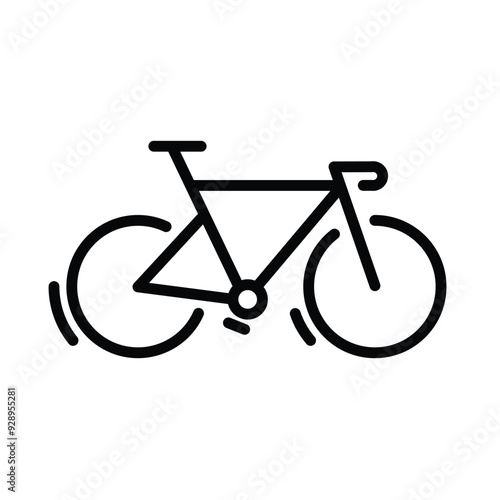 Road bike vector icon. Racing bicycle sign. City bike logotype. Cruiser bike silhouette. E-bike sign. Black icons on transparent background.