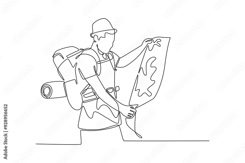 Traveling activity concept.. Single line draw design vector graphic illustration. Traveling activity concept.. Single line draw design vector graphic illustration.