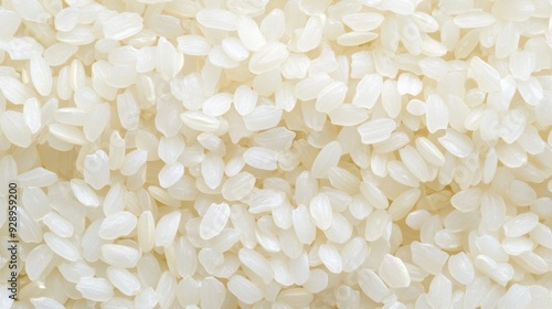 White Rice Grains Close Up