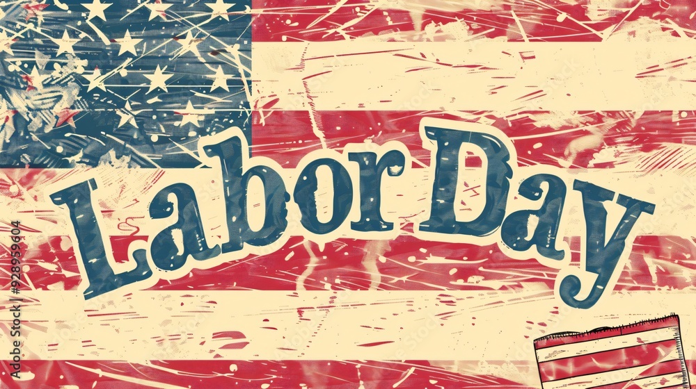 Fototapeta premium Labor Day text grunge banner