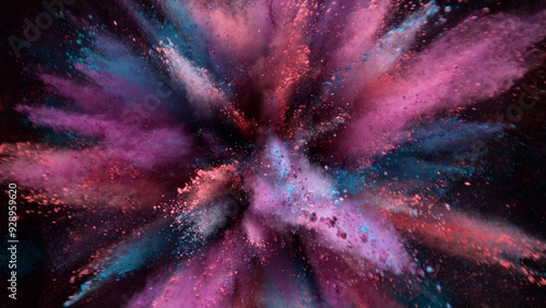 Colored powder explosion on...