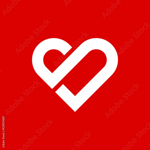 Heart icon design, love concept symbol